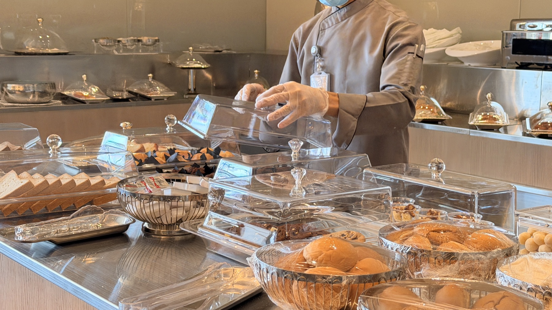 Fresh pastries at the buffet