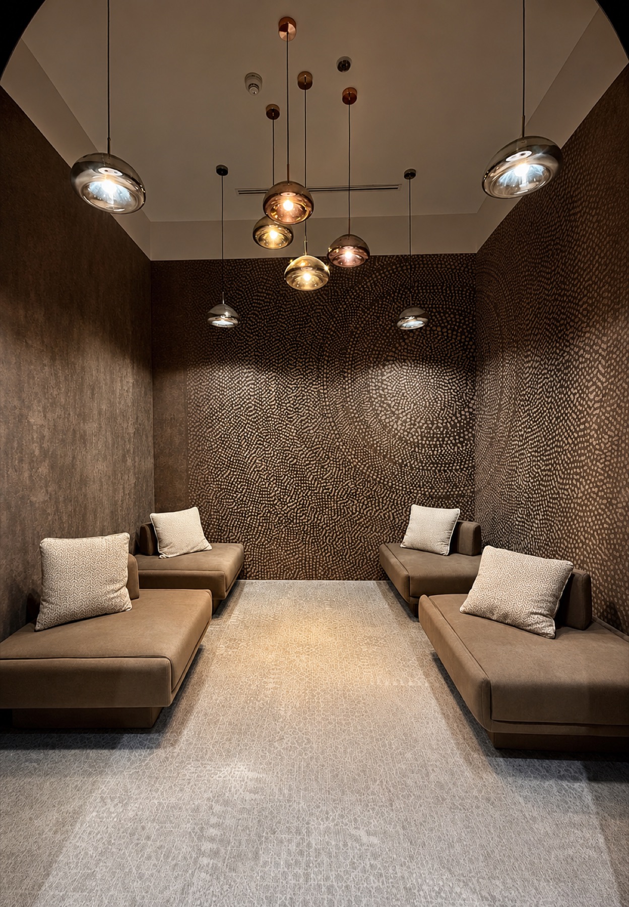 Quiet room with daybeds and soft textured walls