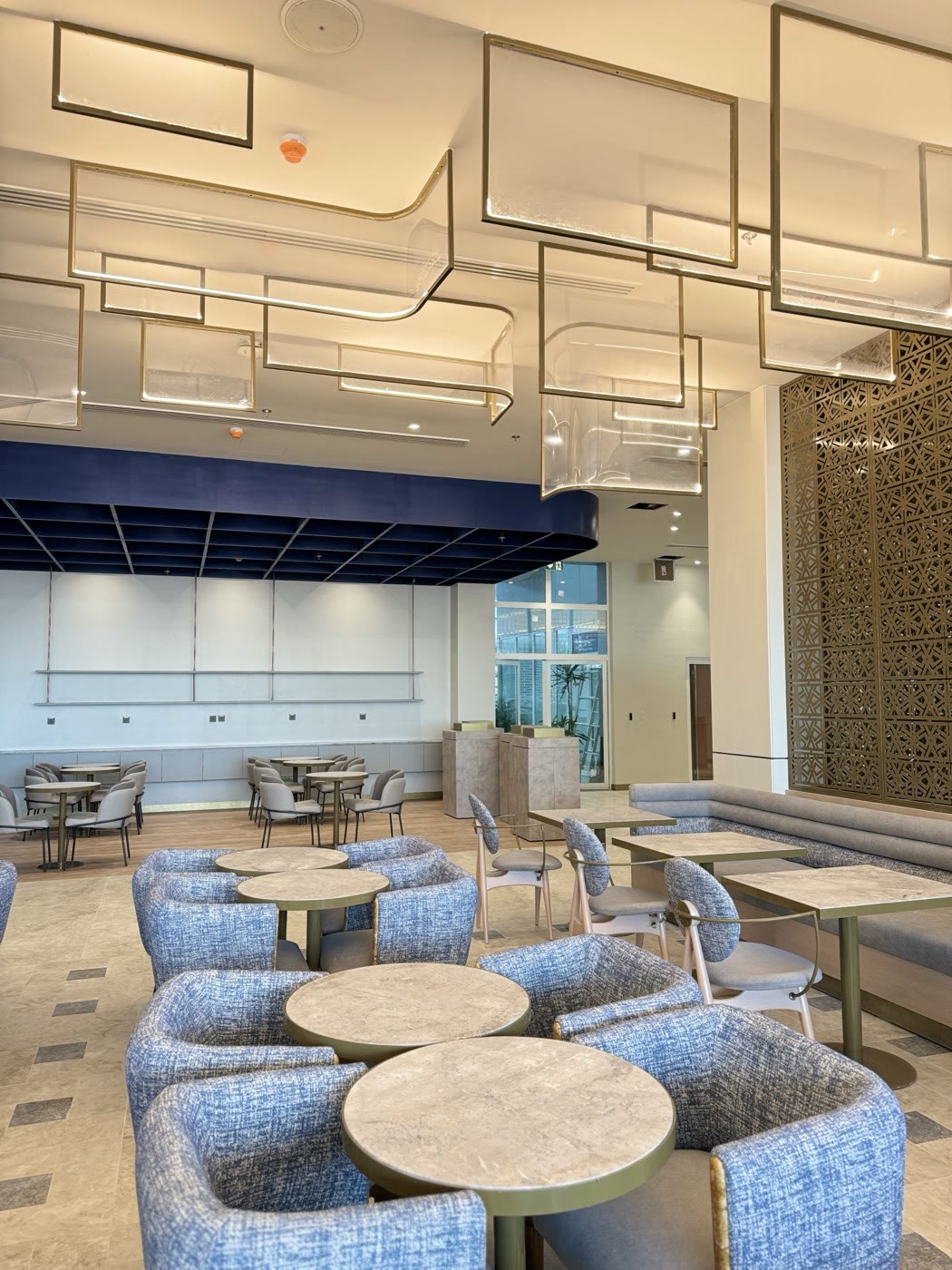 Blue canopy hall